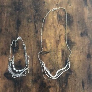 American Eagle Multi Strand Silver Necklaces